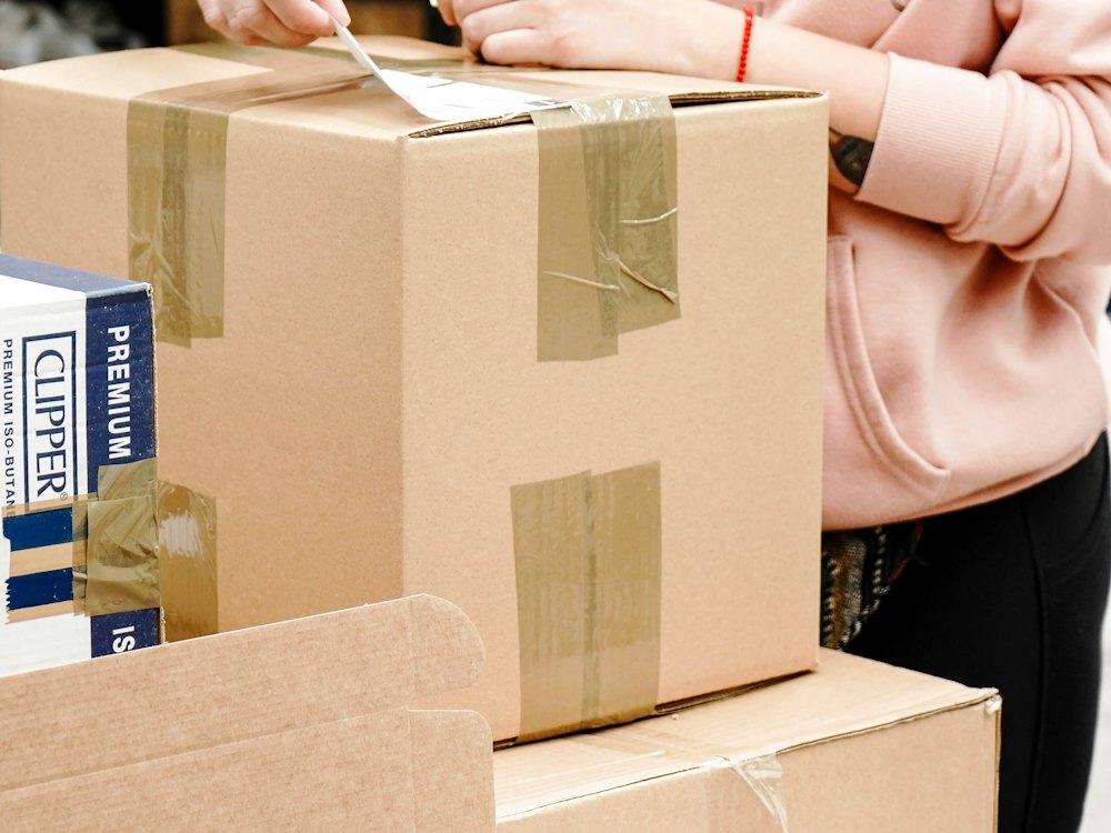Packing and dispatch area for K-beauty wholesale export orders in Korea